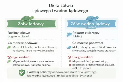 Co jedzą żółwie? Lądowe chętnie spożywają rośliny łąkowe, np. mniszek. Wodne wolą pokarm zwierzęcy, jak ryby czy krewetki.